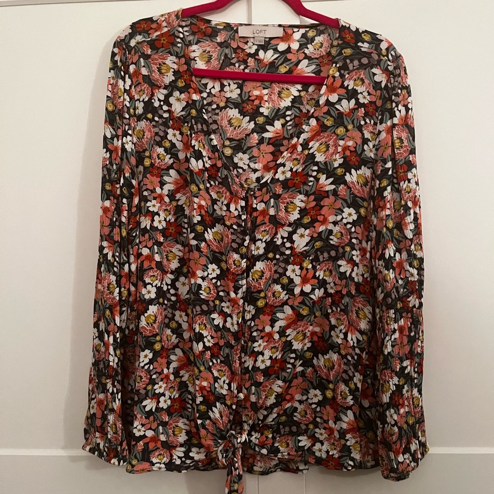 Loft floral button down blouse